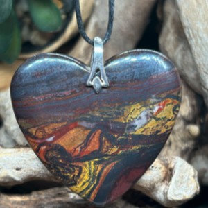 Pendentif Cœur – Œil de Tigre Iron & Argent 925 (25 g)