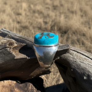 Bague en Turquoise d’Arizona – Argent 925 – Réglable – Style Chevalière