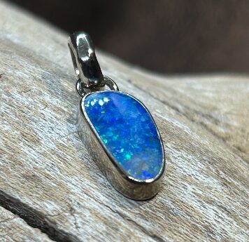 Pendentif Opale Goutte – Argent Massif 925 Poli Miroir