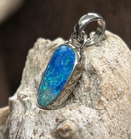 Pendentif Opale Goutte – Argent Massif 925 Poli Miroir – Image 3