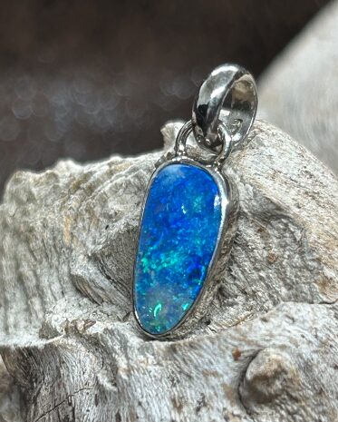 Pendentif Opale Goutte – Argent Massif 925 Poli Miroir – Image 4