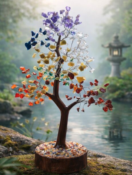 Arbre de Vie Chakras en Minéraux Naturels – Équilibre & Harmonie