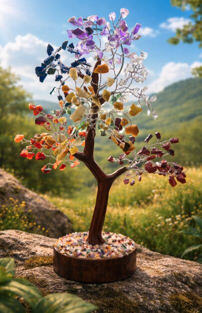 Arbre de Vie Chakras en Minéraux Naturels – Équilibre & Harmonie – Image 3